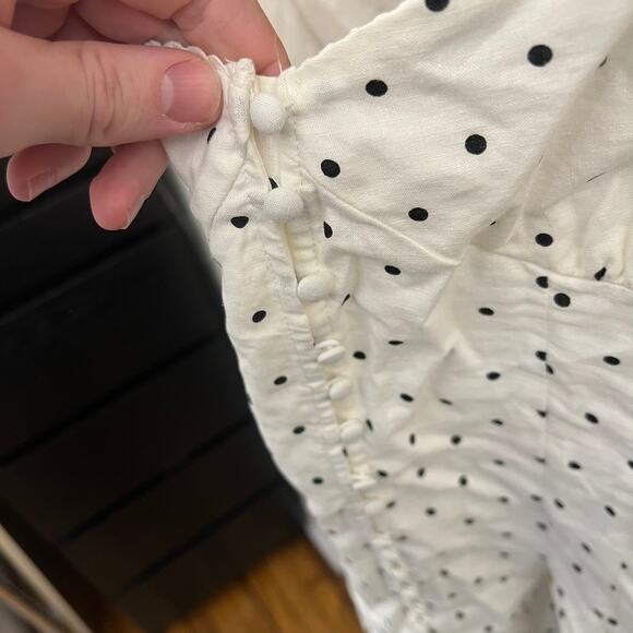 Zara White Polka Dot Dress V Neck Backless High Waist Sleeveless sz M NWT's - Picture 5 of 16